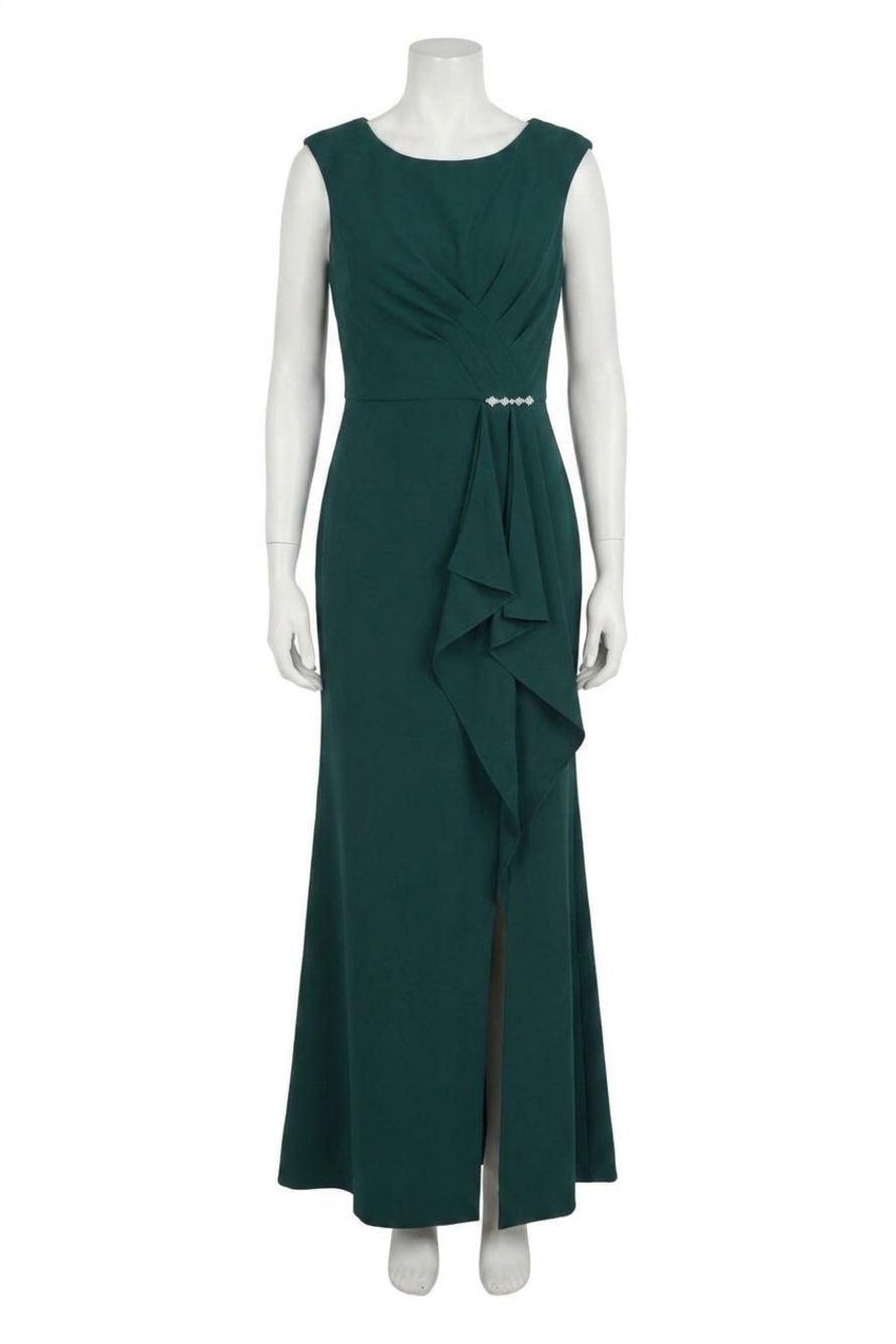NEW JOSEPH RIBKOFF women's ruffled mermaid evening dress in absolute green